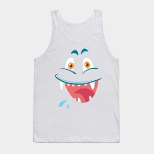 laughing face of blue monster Tank Top